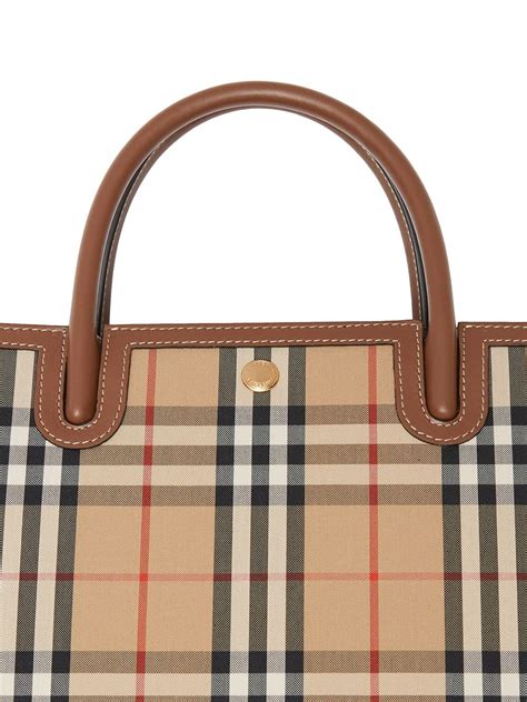 burberry title mini vintage check tote bag|Burberry Small Title Vintage Check Tote .